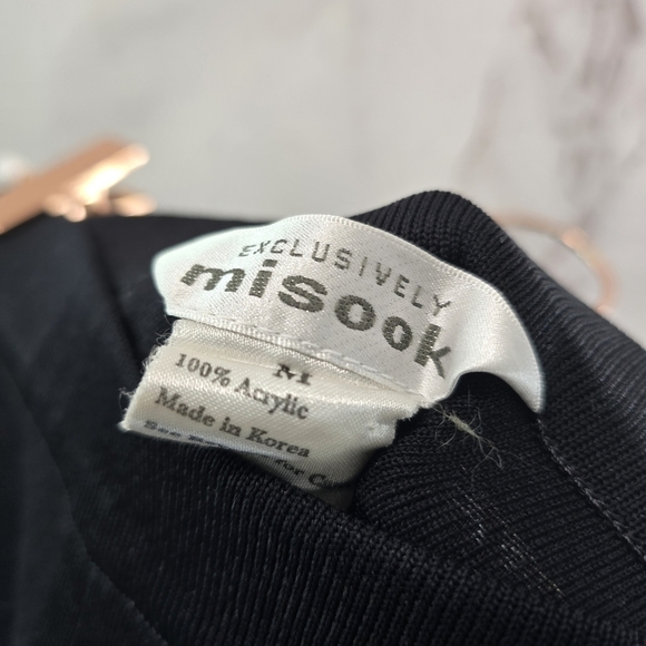 Exclusively Misook Pants Womens Medium Black High Rise Acryllic Dress Pull On - Picture 3 of 10